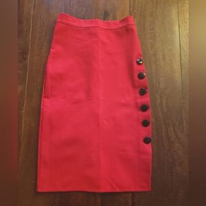 🍒 Cherry Red Pencil Skirt